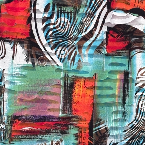 Frank Lyman short sleeve graphic top shark bite tunic size 8 - Picture 8 of 13